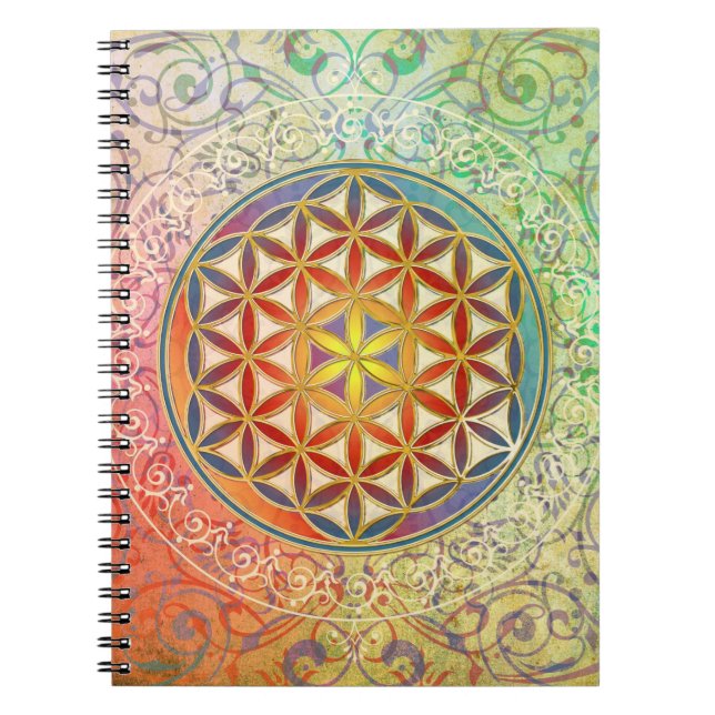 Livets blomma - Ornament I Anteckningsbok Med Spiral (Framsidan)