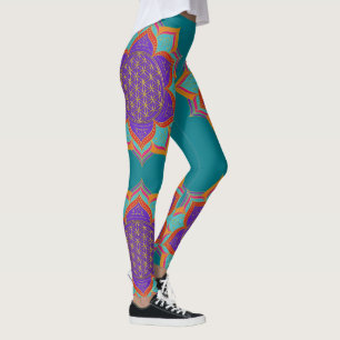 Livets blomma - ortusapor guld I Leggings
