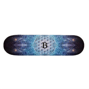 Livets blomma / Personlig andlig gåva Old School Skateboard Bräda 21,6 Cm