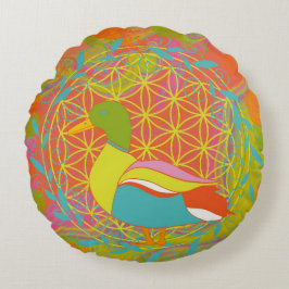 Livets blomma rund kudde