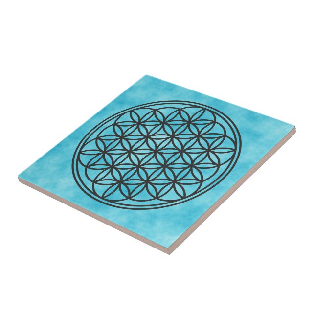 LIVETS BLOMMA - Sakral geometri Symbol kontur 1 Kakelplatta (Sidan)