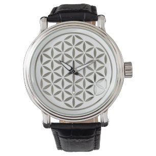 Livets blomma - silver - frimärke armbandsur