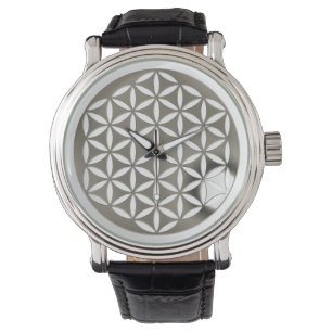 Livets blomma - silver - slagit armbandsur