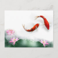 Livets cirkel Orientalisk Zen Feng Shui Koi & Lotu
