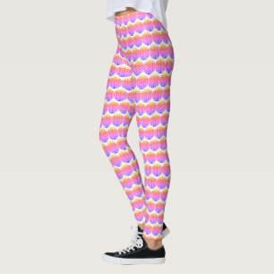 Livets färgblomma - rosa mönster leggings