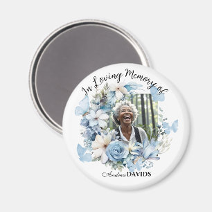 Livets Firande 1 Foto Girlang Blå Blommig Magnet