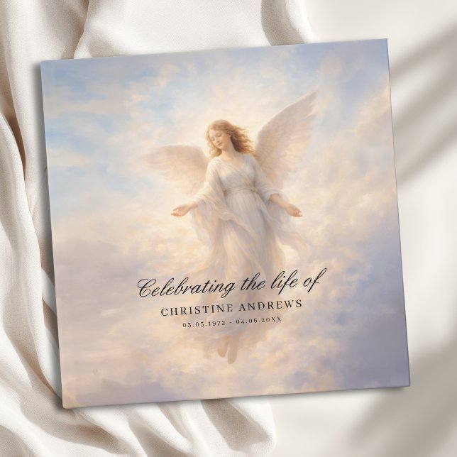 Livets Firande - Ängels Begravningsminne Gästböcker (Celebration of Life - Angel Funeral Memorial Guest Book)