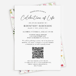 Livets Firande | Begravnings QR-kod Vildblomma Inbjudningar