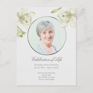 Livets Firande Blomma Lilja Foto Inbjudan