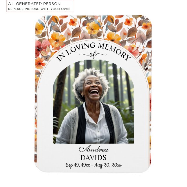 Livets Firande Blommig Begravning Souvenir Magnet (Skapare uppladdad)
