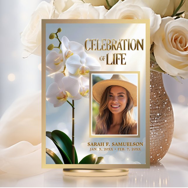 Livets firande Böneuttryck Tacksamhet Orkidéer Tack Kort (Celebration of Life Prayer Thank You Orchids Card)