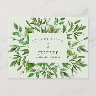 Livets firande efter förlust Sammankomst lövverk Vykort