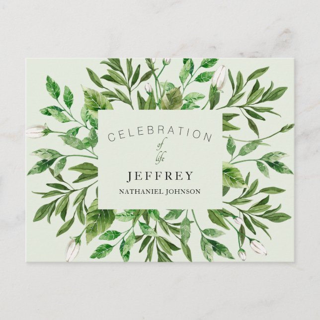 Livets firande efter förlustsamling lövverk vykort (Framsida)