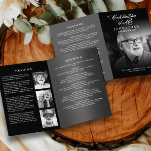 Livets firande Elegant Script 4-bilds begravning Program