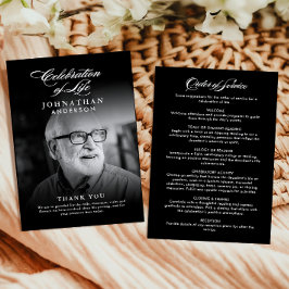 Livets Firande Elegant Skrift Foto Begravning Program