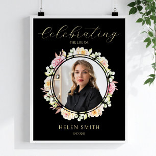 Livets Firande Foto Blommig Minnesgudstjänst Begra Poster