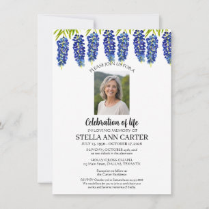 Livets firande Foto Bluebonnets Begravning Inbjudningar