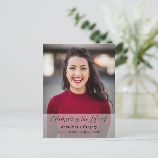 Livets firande Foto Enkel minnesgudstjänst Begravn Vykort (Stående Fram)