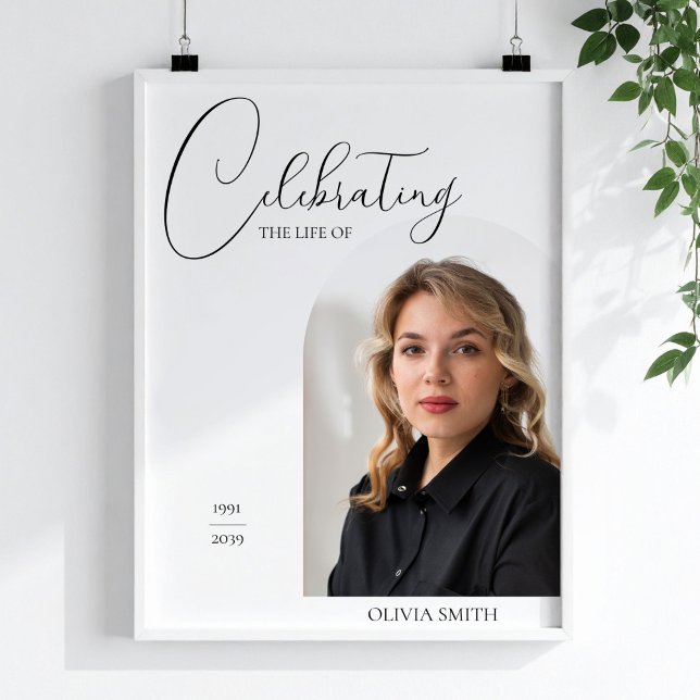 Livets firande Foto Minimalistisk Skript Minne Poster (Skapare uppladdad)