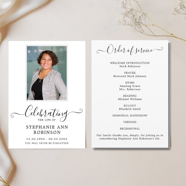 Livets firande Foto Ordning för ceremonin Program (Skapare uppladdad)