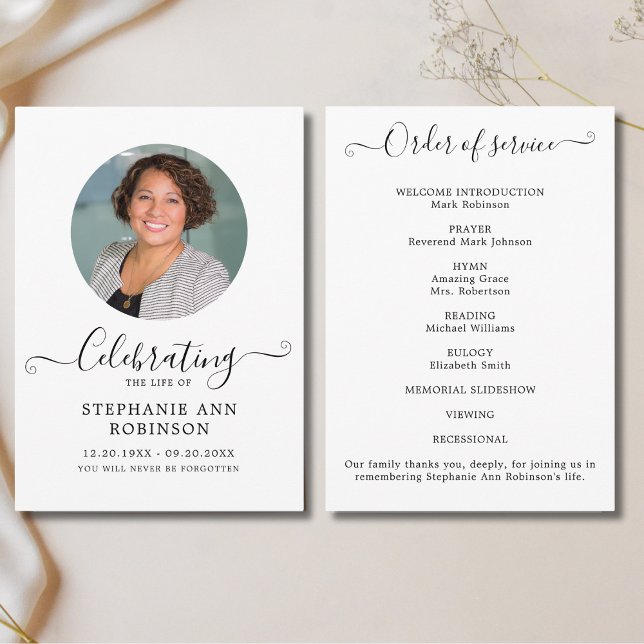 Livets firande Foto Ordning för ceremonin Program (Skapare uppladdad)