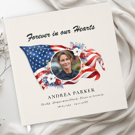 Livets firande Foto Patriotisk Begravning Beige Gästböcker