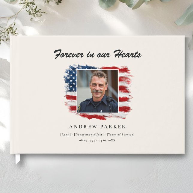 Livets firande Foto Patriotisk Begravning Gäst Gästböcker (Celebration of Life Photo Patriotic Funeral Guest Book)