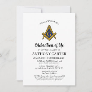 Livets firande Frimurare Masonic begravning Inbjudningar