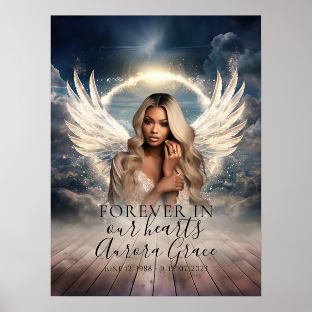Livets Firande Himmelsk Minnesmärke Välkomstskylt Poster (Framsidan)