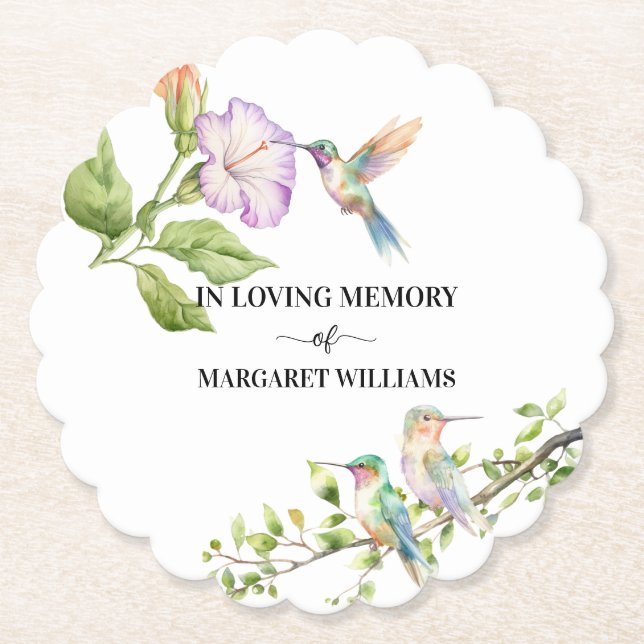 Livets firande Kolibri Blommor  Underlägg Papper (Framsida)