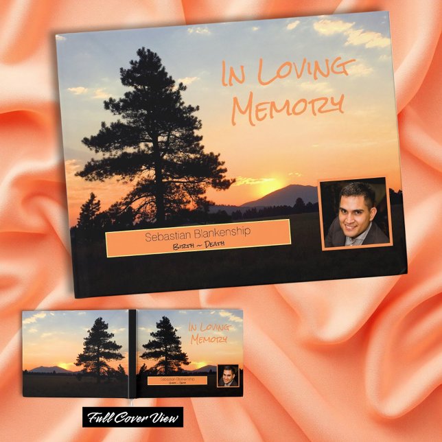 Livets firande Lugn solnedgång Anpassad bild  Gästböcker (fun cover custom photo design)