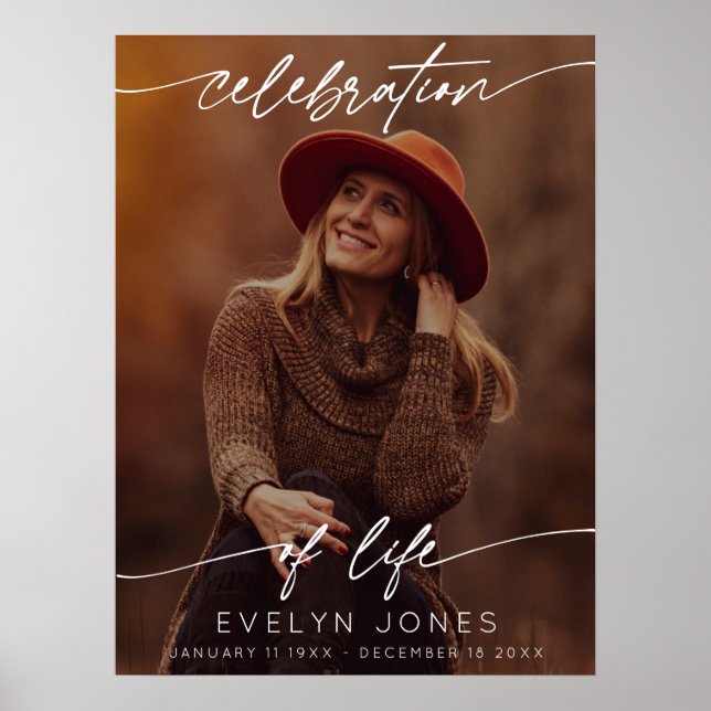 Livets firande Manus Begravning Foto | Svart Poster (Framsidan)