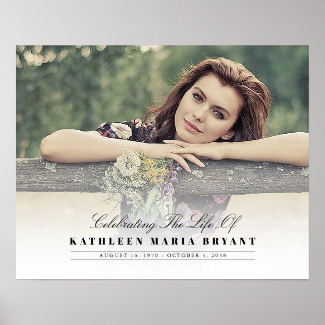 Livets Firande med Foto Begravning Horisontell Poster (Framsidan)