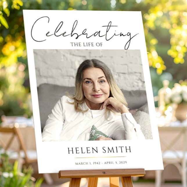 Livets firande - Minnesfoto Begravning Poster (Funeral Photo Memorial For Mom Poster, Celebration of Life, Loss and Grief)