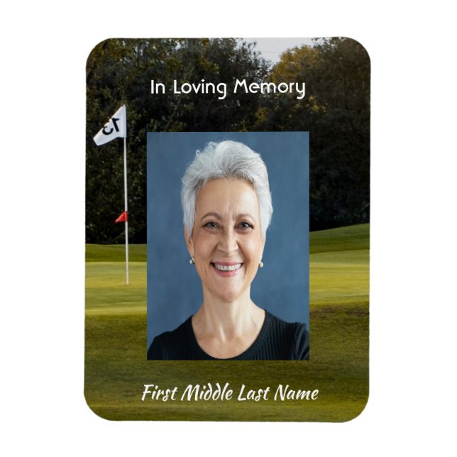 Livets firande Minnesgåva Golfbana Golf  Magnet (Vertikal)