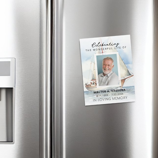 Livets Firande Minnesgudstjänst Magnetkort (Celebration Of Life Memorial Funeral Magnet Card)
