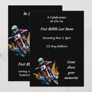 Livets firande Motocross Motorcykel Racing Inbjudningar