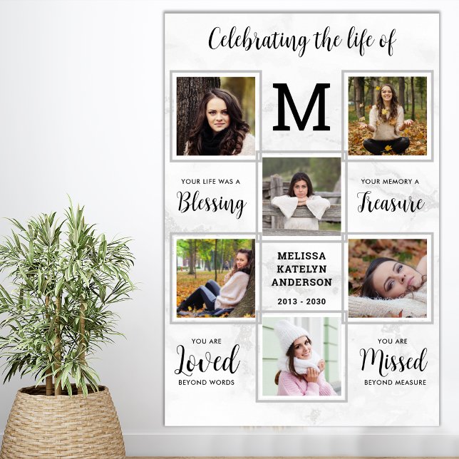 Livets firande Unika fotominnesbilder Begravning Poster (Skapare uppladdad)