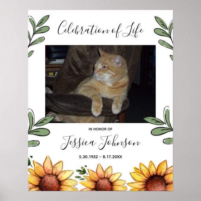 Livets firande Vattenfärgssolros En bild Poster (Framsidan)