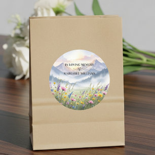 Livets Firande Vildblommor Berg Runt Klistermärke
