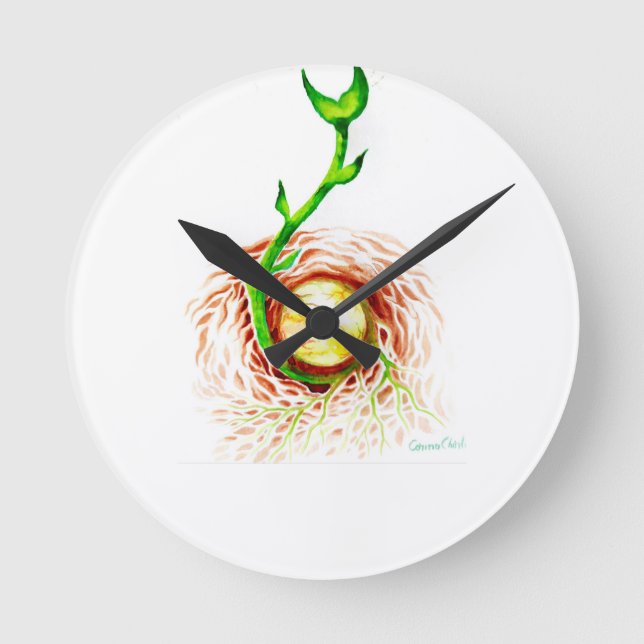 Livets frö poster kanvastryck vycard magn rund klocka (Framsida)