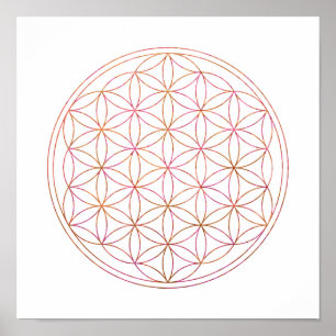 Livets geometriblomma i helig (V-sunset) Poster