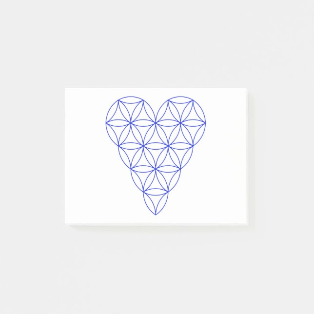 Livets hjärta - blått/trådat.01 post-it block (Framsida)