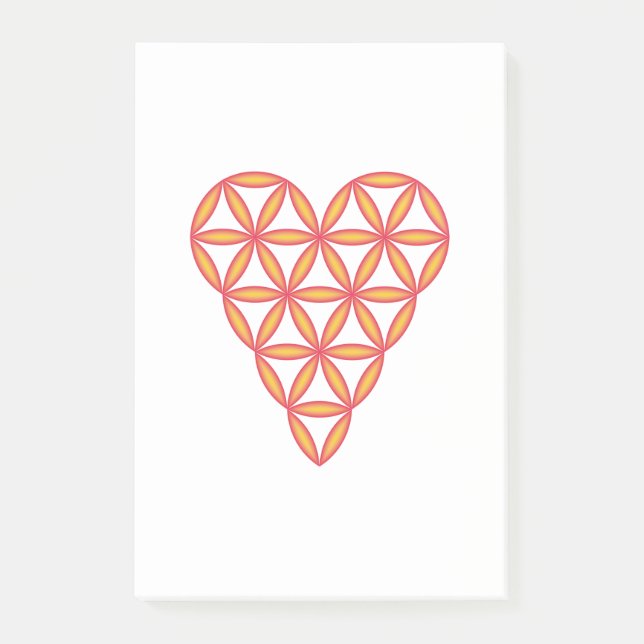 Livets hjärta - Orange/3d. Post-it Block (Framsida)