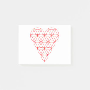 Livets hjärta - röd/trådbunden.01 post-it block