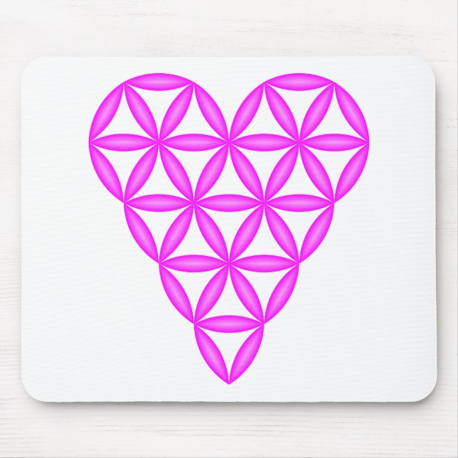 Livets hjärta - Rosa/3D. Musmatta (Framsidan)