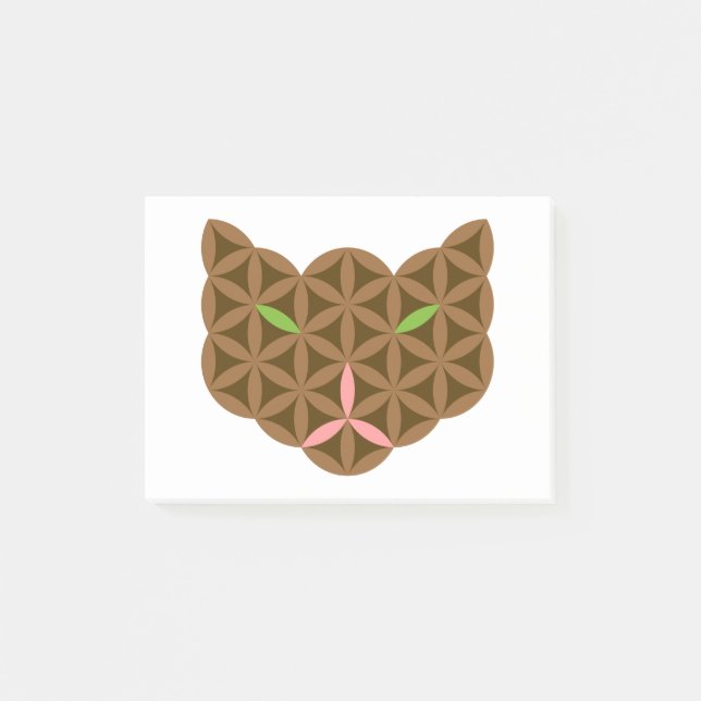 Livets katt - Helig-djur. Mellan 03.Brown. Post-it Block (Framsida)