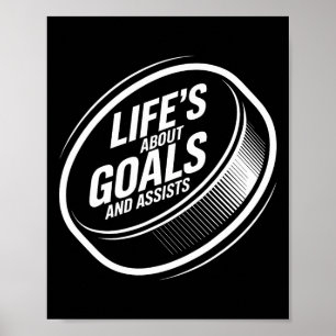 Livets mål och istar Ist Hockey Puck Spelare Poster