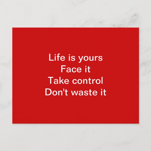Livets motivation vykort (Framsida)