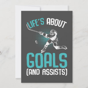 Livets Om Mål Hockeyspelare Ishockey Ungdom  Julkort
